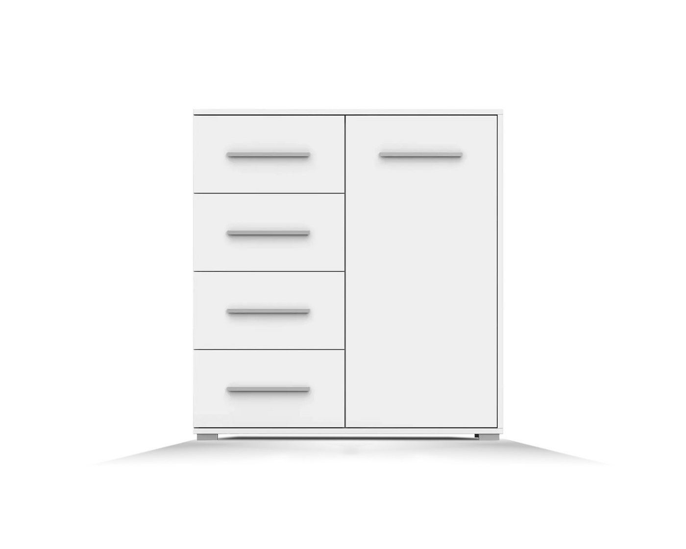 Deine Möbel 24 Kommode FAMI mini 90 cm breit Weiß Eiche Sonoma (Set, 1 St), Laminatplatte 16 cm – Bild 3 von 5