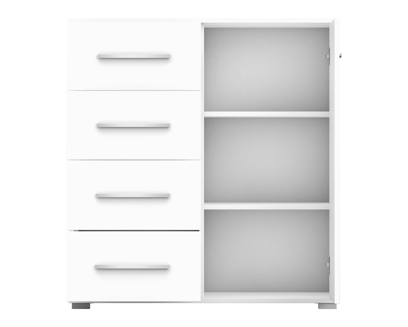 Deine Möbel 24 Kommode FAMI mini 90 cm breit Weiß Eiche Sonoma (Set, 1 St), Laminatplatte 16 cm – Bild 4 von 5