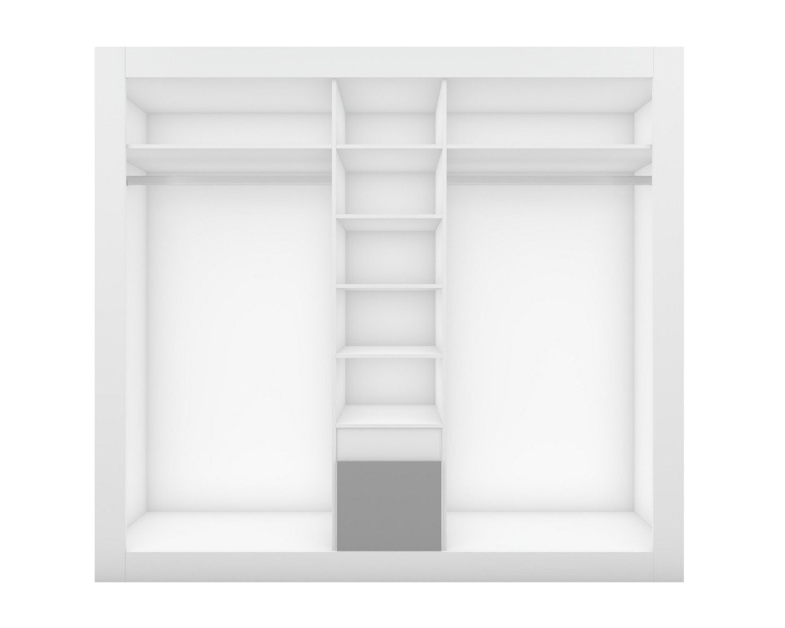 Deine Möbel 24 Schlafzimmer-Set HEAVEN II Komplettschlafzimmer Kleiderschrank 230 cm breit, (Drehtürenschrank Kleiderschrank mit Spiegeltüren Kommode 2x Nachtti – Bild 5 von 5