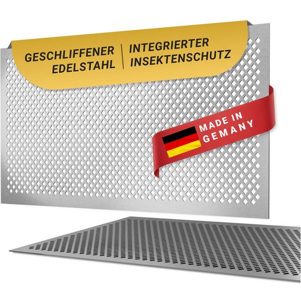 DeinLichtschacht Lichtschachtabdeckung Edelstahl mit Insektenschutz - in verschiedenen Größen und Muster, (Rostfrei, Begehbar & Langlebig), Perfekt für jeden Ke
