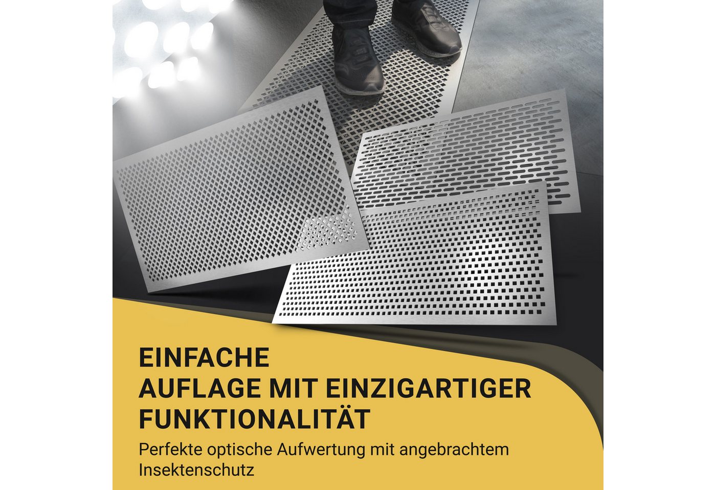 DeinLichtschacht Lichtschachtabdeckung Edelstahl mit Insektenschutz - in verschiedenen Größen und Muster, (Rostfrei, Begehbar & Langlebig), Perfekt für jeden Ke – Bild 3 von 5