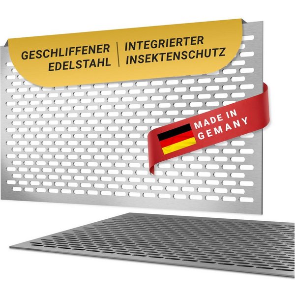 DeinLichtschacht Lichtschachtabdeckung Edelstahl mit Insektenschutz - in verschiedenen Größen und Muster, (Rostfrei, Begehbar & Langlebig), Perfekt für jeden Ke