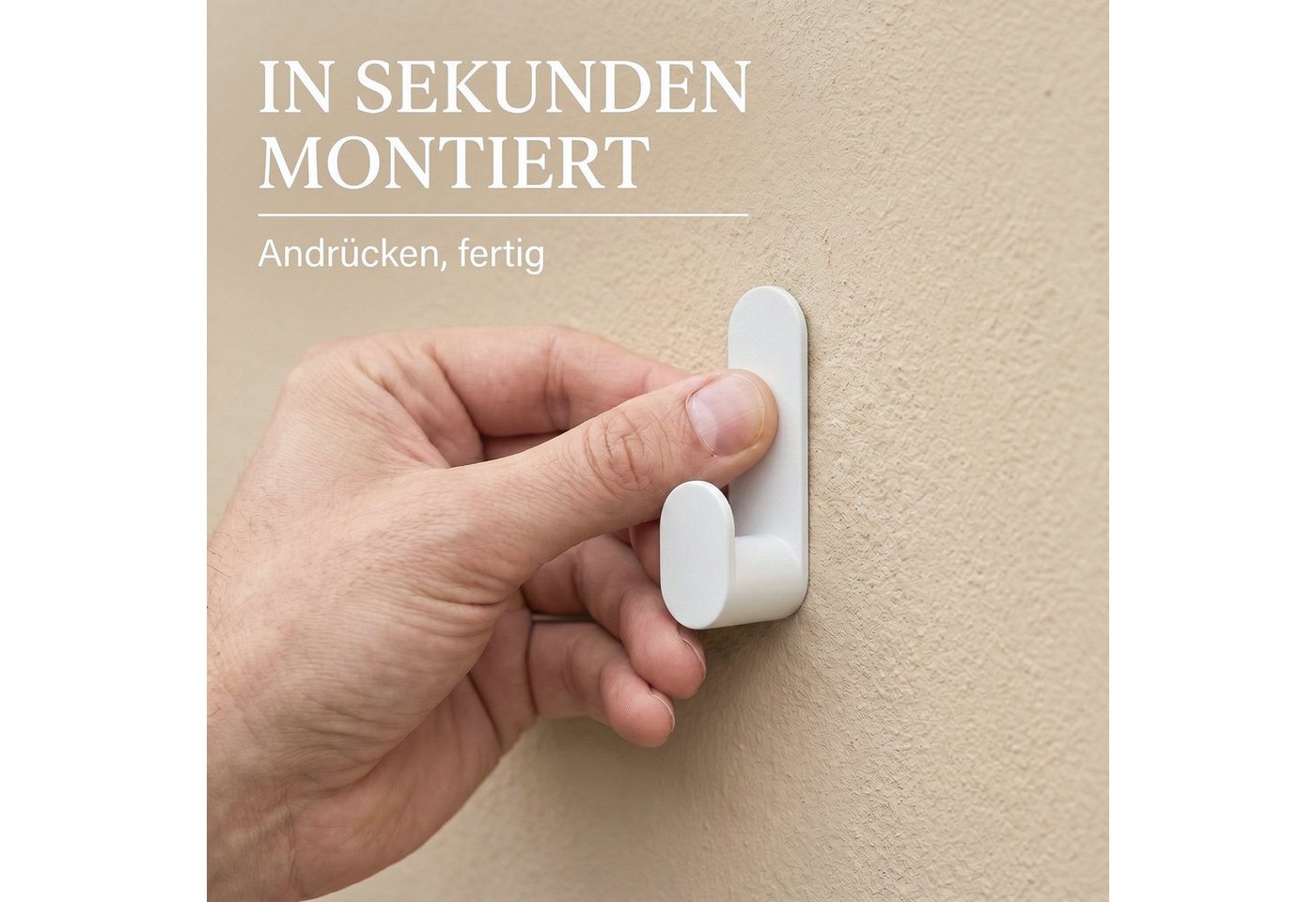DEKAZIA Deckenhaken selbstklebend, Handtuchhaken, Klebehaken ohne Bohren mit Klebepads, Flur, Schlafzimmer, Bad, Garderobe, Wohnzimmer, Toilette, Küche, WC, Bad – Bild 5 von 5