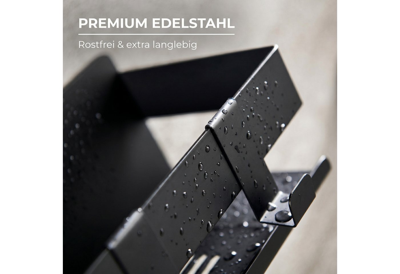 DEKAZIA Duschablage ohne Bohren, Selbstklebender Duschkorb, Duschregal Edelstahl, selbstklebend, 5 Farben erhätlich, inkl. Klebeset & 3 Haken, Badezimmerregal,  – Bild 5 von 5
