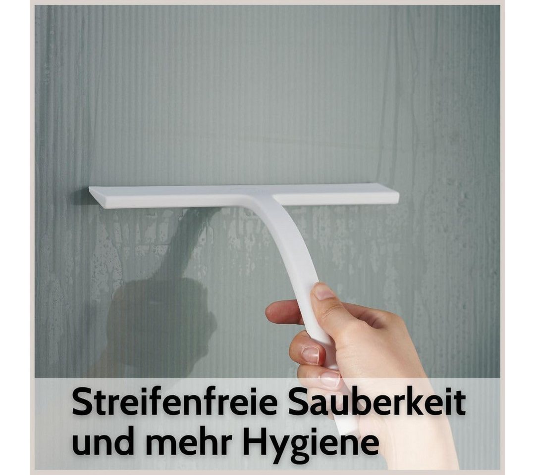 DEKAZIA Duschabzieher Silikon, Duschwischer, Fensterabzieher mit Halterung, Scheibenabzieher, (Badezimmer Abzieher mit Halterungen), 3 Befestigungsmöglichkeiten – Bild 2 von 5
