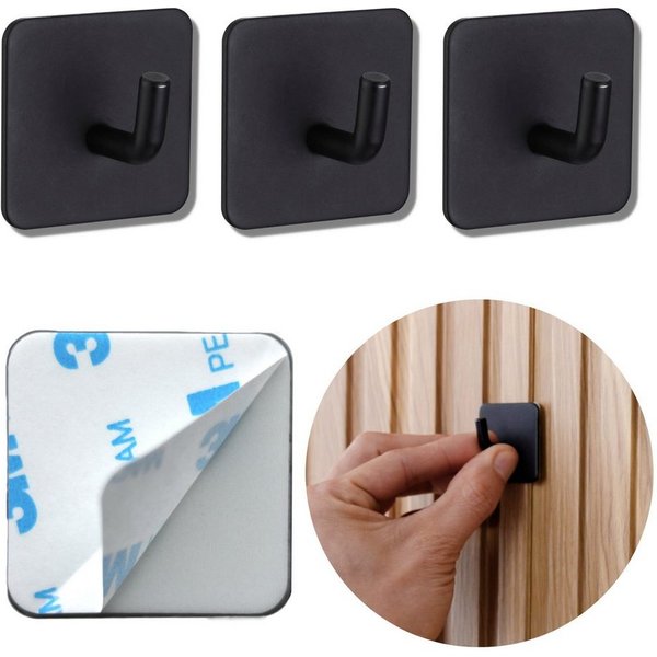 DEKAZIA Klebehaken ohne Bohren, selbstklebende Badhaken, Handtuchhaken, Badezimmer, Küche, WC, Schlafzimmer, (4er oder 8er Set, 4-St), Hacken, Küchenhaken, Hand