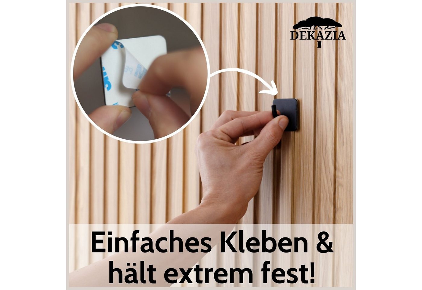 DEKAZIA Klebehaken ohne Bohren, selbstklebende Badhaken, Handtuchhaken, Badezimmer, Küche, WC, Schlafzimmer, (4er oder 8er Set, 4-St), Hacken, Küchenhaken, Hand – Bild 2 von 5