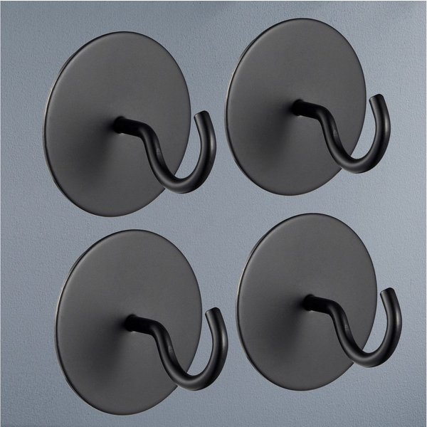 DEKAZIA Klebehaken selbstklebend, Runde Handtuchhaken, Badhaken ohne Bohren mit Klebepads, Badezimmer, WC, Toilette, Küche, Garderobe, Flur, (4er Set, 4 Stk), o