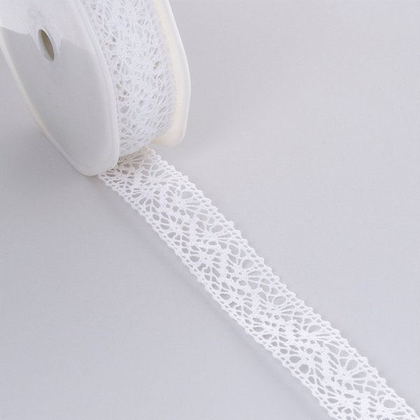 Deko AS Dekoobjekt Haekel-Spitzenborte - 22mm -10m - Weiss - 18924-22-01
