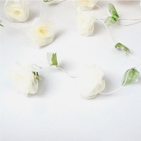 Deko AS Kordel Rosengirlande - creme - 2,5 m - 13 Rosenblüten - 93122 50