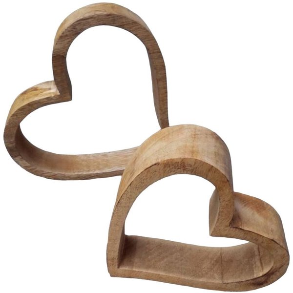 Deko-Impression Dekofigur Schöne Deko-Objekte Herzen Herzaufsteller Mango-Holz, fein geschliffen (2 St)