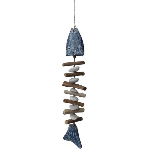 Deko-Impression Dekohänger Fishbone Dekohänger Fisch Holz Natur Treibholz Steine 50 cm (1 St)