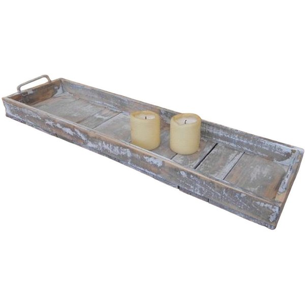 Deko-Impression Dekotablett Großes, rustikales Deko-Tablett Holz shabby grau-beige 75 cm (1 St)