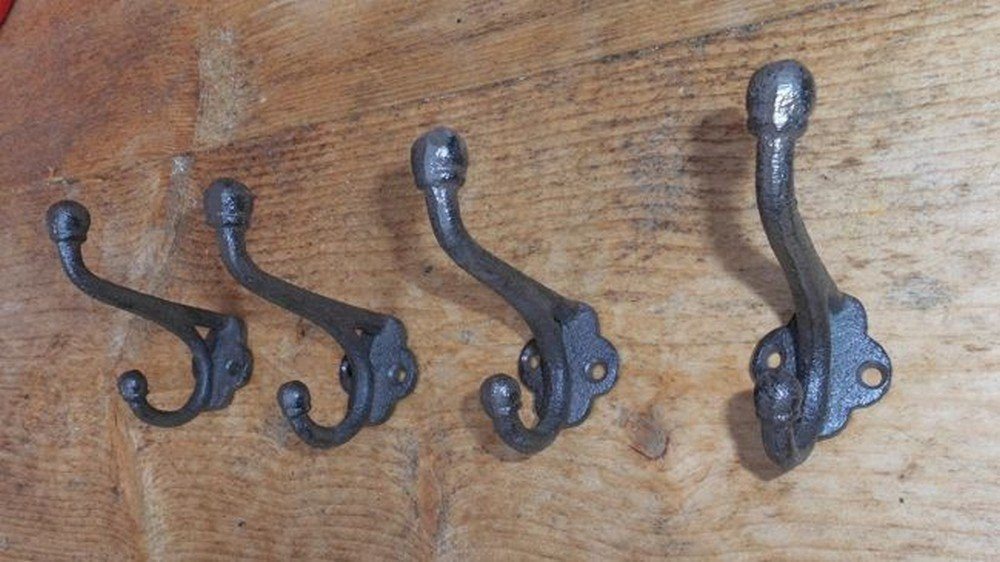 Deko-Impression Doppelhaken Haken-Set 4er Set stabile Doppelhaken Gusseisen Wandhaken Landhausstil, (4-St) – Bild 2 von 2