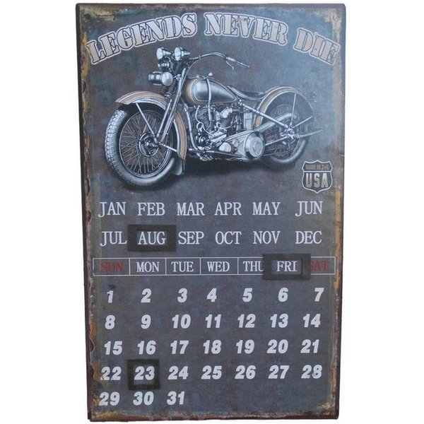 Deko-Impression ewige Kalender Ewiger Kalender Biker Classic - legends never die - HD 40 x 25 cm