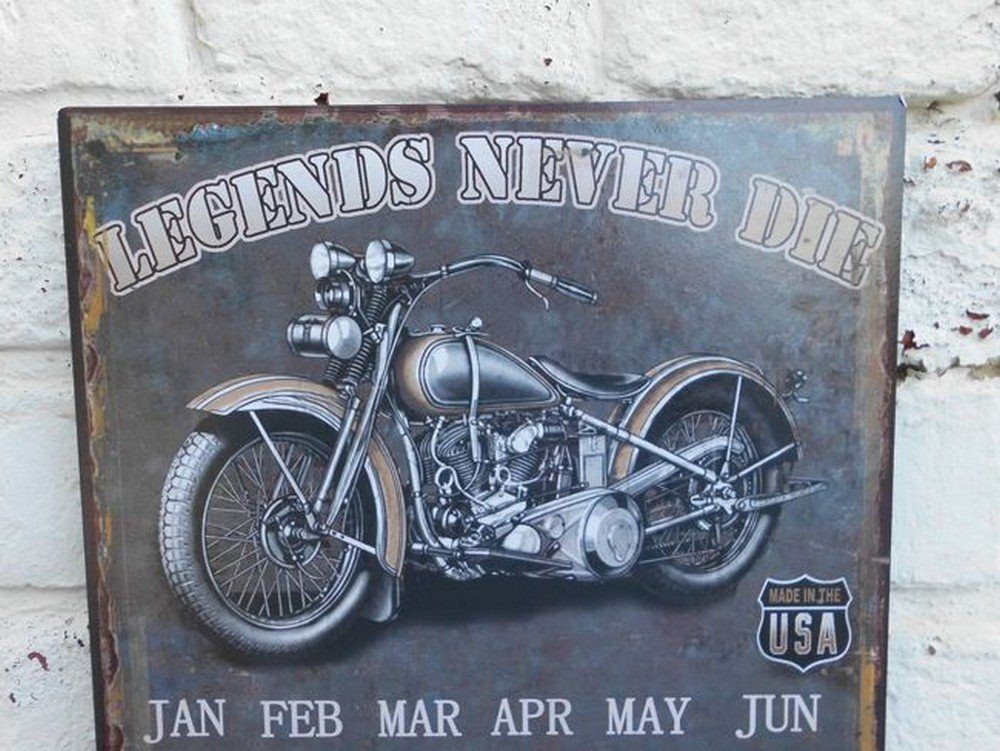 Deko-Impression ewige Kalender Ewiger Kalender Biker Classic - legends never die - HD 40 x 25 cm – Bild 2 von 4