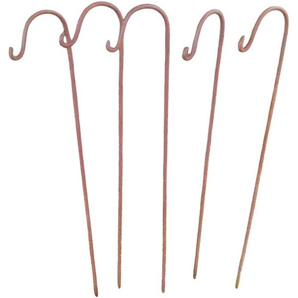 Deko-Impression Gartenstecker 5 Stück (5er-Set) Gartenstab m. Haken, Laternenhaken, Eisen, Rost (5-St)