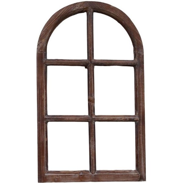 Deko-Impression Wanddekoobjekt Fenster Sprossenfenster Bilderrahmen halbrund Wanddeko Holz braun 70cm (1 St)