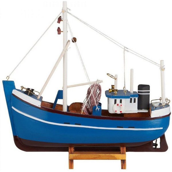 Ib Laursen Dekofigur Ib Laursen Kutter Schiff Blau (23,5x6,7x23cm)