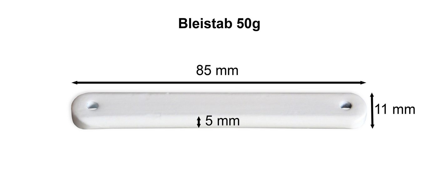 dekohaken24.de Bleistäbchen Bleistab, Bleisteifen, Bleistangen, Beschwerung für Gardinen, (10-tlg) – Bild 3 von 3