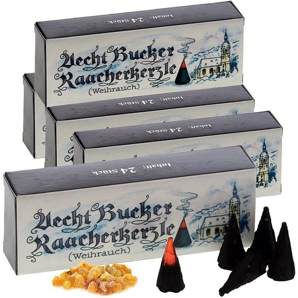 Dekohelden24 Duftkerze 5 Päckchen - Echt Bucker Räucherkerzen - Weihrauch