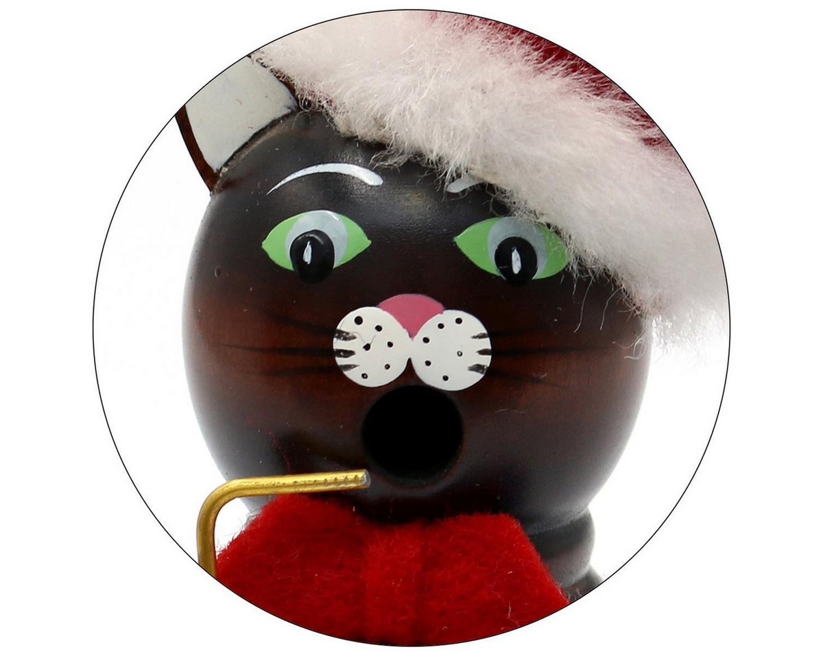 Dekohelden24 Räuchermännchen Holz-Räuchermann Katze, in dunkelbraun, ca. 13 cm, (1 St) – Bild 3 von 4