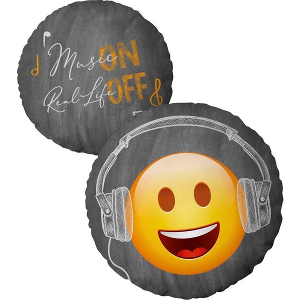 Dekokissen Emot!x, mit witzigem Motiv und Schriftzug