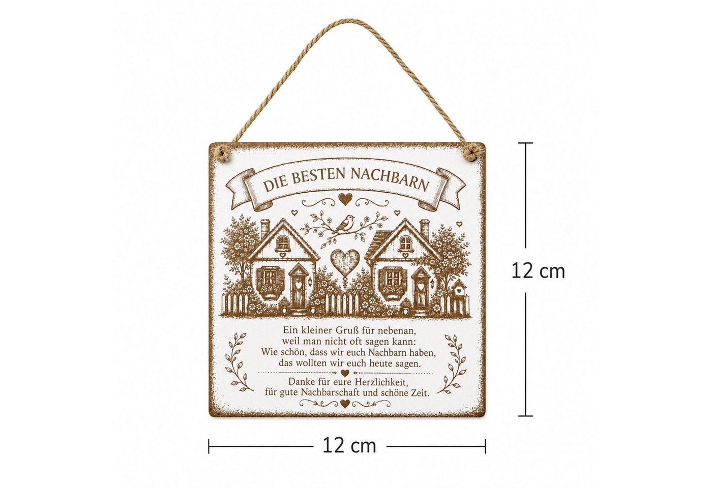 Dekolando Dekoobjekt Schild Beste Nachbarn mit Spruch – Geschenk Nachbarschaft Dekoschild – Bild 3 von 5