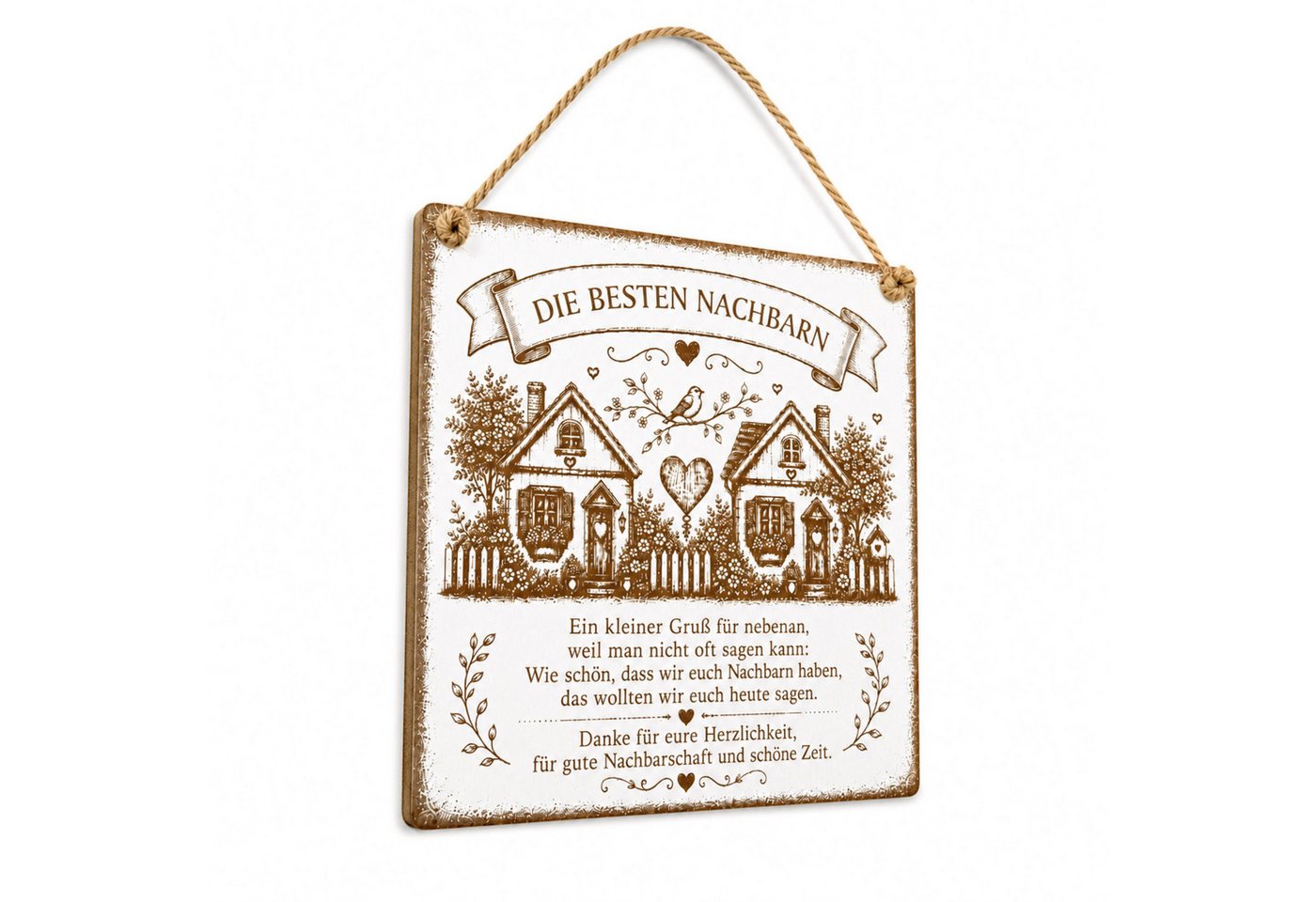 Dekolando Dekoobjekt Schild Beste Nachbarn mit Spruch – Geschenk Nachbarschaft Dekoschild – Bild 5 von 5
