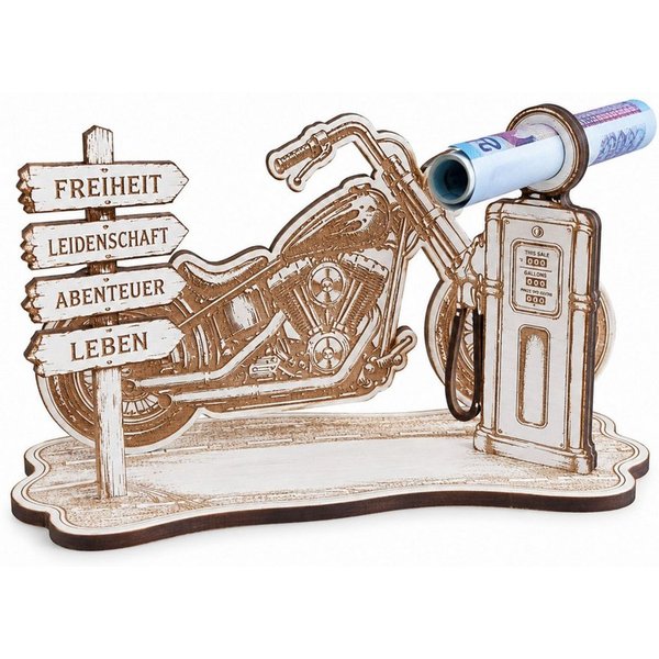 Dekolando Geschenkkarte Geldgeschenk Motorrad Biker Geschenk Tankgutschein 15 x 7,5 cm