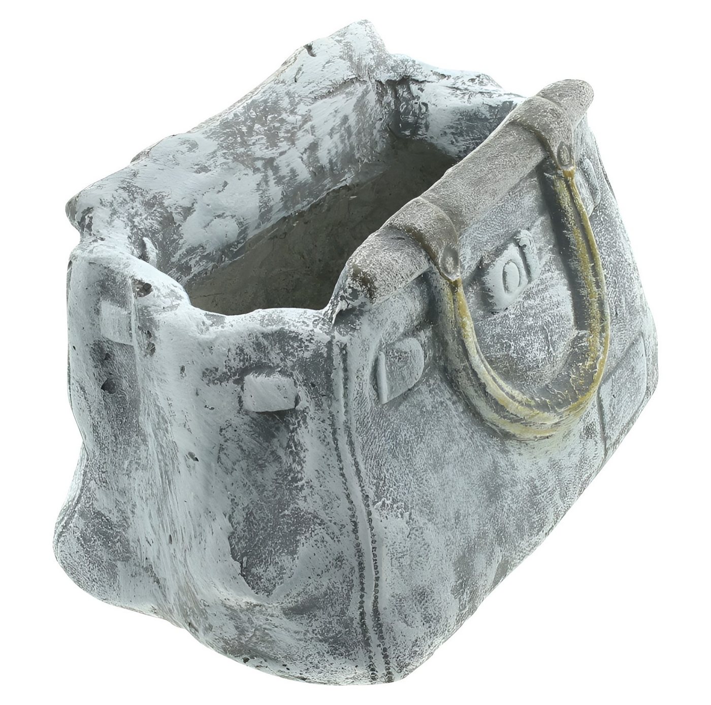 Dekoleidenschaft Blumentopf "Handtasche" in Stein Optik, Pflanztopf in Taschenform, Pflanzgefäß (1 St), Gartendeko für Draußen, Pflanzschale, Blumenschale, Über – Bild 4 von 5