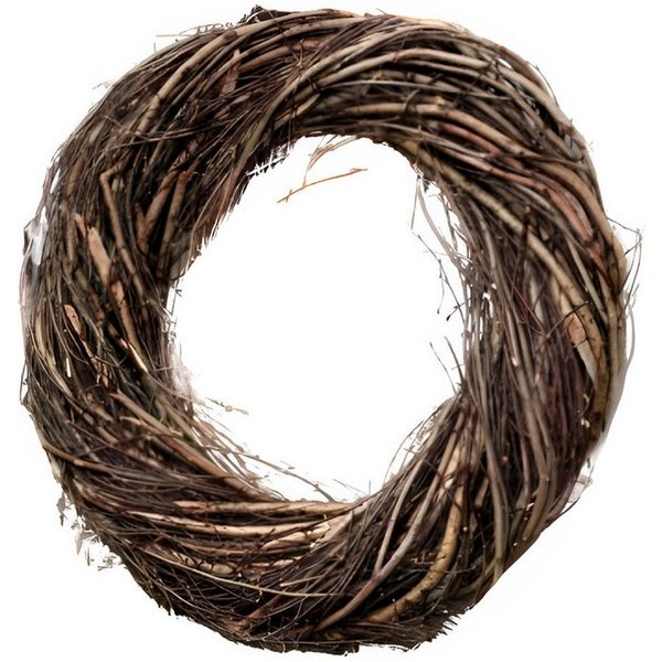 Dekoleidenschaft Dekokranz aus Reisig, groß, Ø 45 cm, braun, Reisigkranz, Wandkranz, Türkranz, Fensterkranz, Naturkranz, Tischkranz, Kranz für Drinnen & Draußen