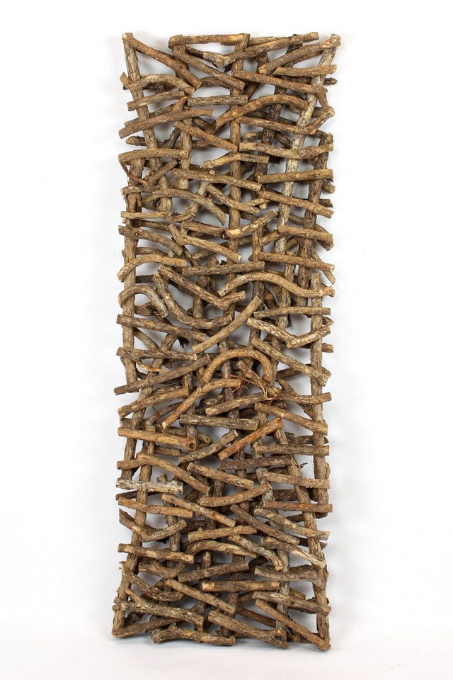 Dekoleidenschaft Dekoobjekt "Rustikal" aus Rattan & Holz, 40x108 cm, Raumteiler, Paravent, (1 St), Hängedeko, Wandschmuck - Jedes Stück ein Unikat – Bild 3 von 5