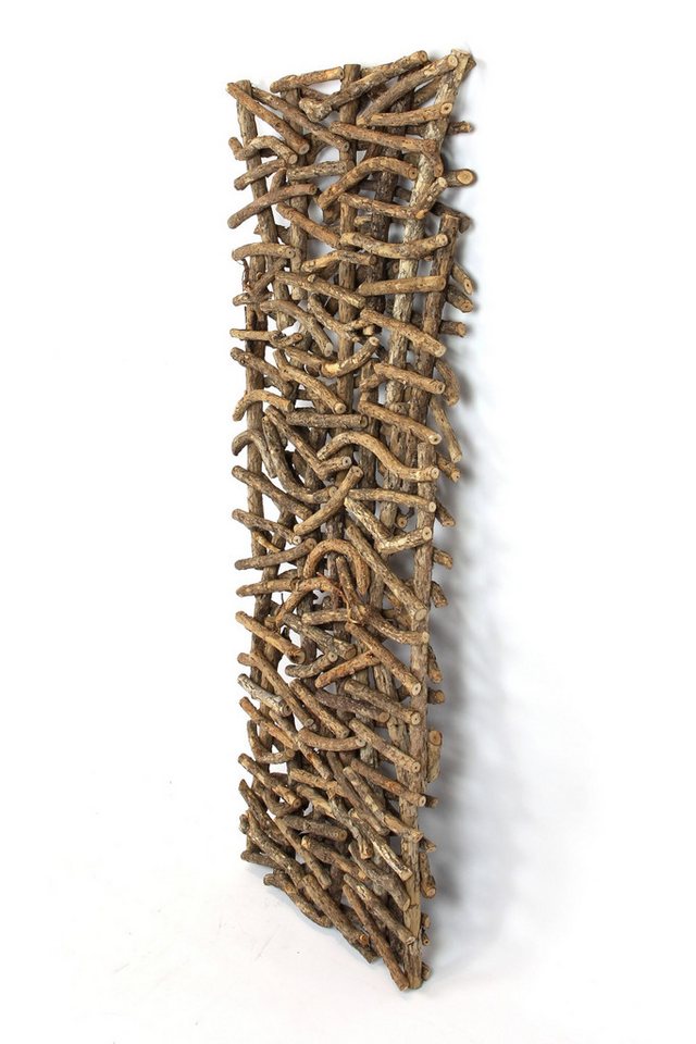 Dekoleidenschaft Dekoobjekt "Rustikal" aus Rattan & Holz, 40x108 cm, Raumteiler, Paravent, (1 St), Hängedeko, Wandschmuck - Jedes Stück ein Unikat – Bild 4 von 5