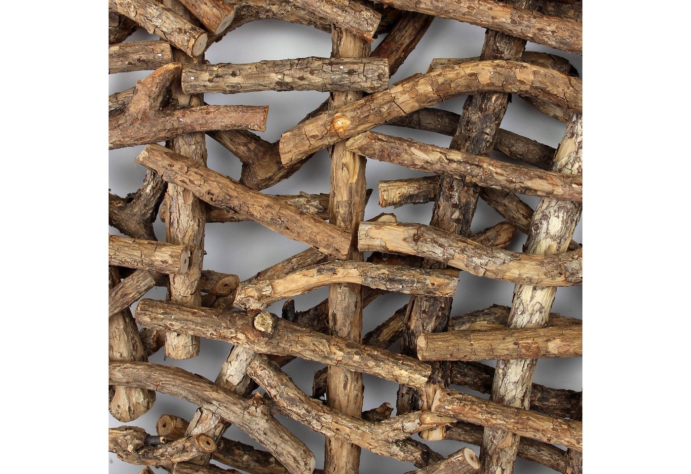 Dekoleidenschaft Dekoobjekt "Rustikal" aus Rattan & Holz, 40x108 cm, Raumteiler, Paravent, (1 St), Hängedeko, Wandschmuck - Jedes Stück ein Unikat – Bild 5 von 5