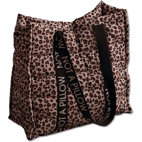Dekoleidenschaft Einkaufsshopper "Leo" wattierte Tasche, Shopper, Einkaufstasche Leopardenmuster, Schultertasche, Tragetasche, Leopard Handtasche, Strandtasche