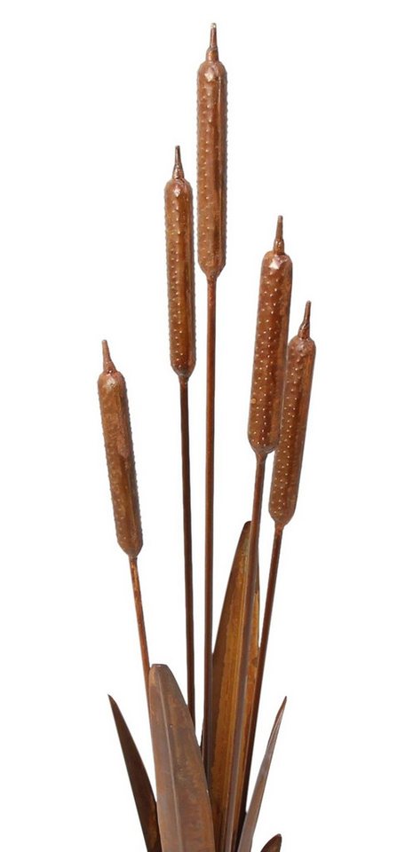 Dekoleidenschaft Gartenfigur "Schilf" Metall Gartendeko mit Edelrost, 91 cm hoch, Schilfgras, Outdoor Rostdeko für Draußen – Bild 4 von 5