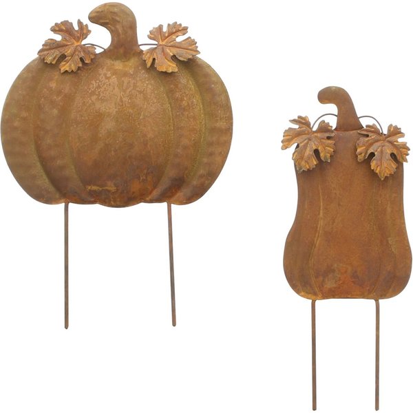 Dekoleidenschaft Gartenstecker "Kürbis" Metall, Rost, Roststecker, Dekostecker, Halloween Herbst Deko (2-St., im Set) Outdoor Deko, Gartendeko für Draußen