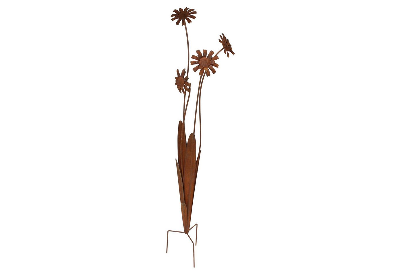 Dekoleidenschaft Gartenstecker "Rostblumen" Metall, Rost Finish, 100 cm hoch, Dekostecker Roststecker wetterfest, Outdoor Gartendeko für Draußen – Bild 3 von 4