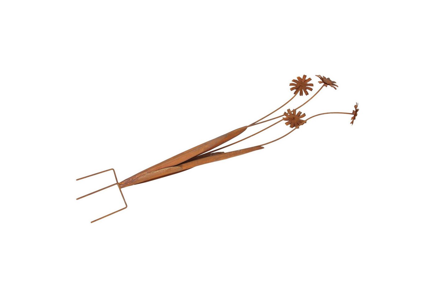 Dekoleidenschaft Gartenstecker "Rostblumen" Metall, Rost Finish, 100 cm hoch, Dekostecker Roststecker wetterfest, Outdoor Gartendeko für Draußen – Bild 4 von 4