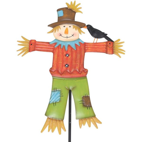 Dekoleidenschaft Gartenstecker "Vogelscheuche" Gartendeko wetterfest, aus Metall, bunt, 142 cm groß Outdoor Herbstdeko, Dekostecker