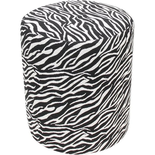 Dekoleidenschaft Polsterhocker "Zebra" Sitzhocker rund, Ø 35 x 40 cm, Hocker Fußhocker Schminkhocker
