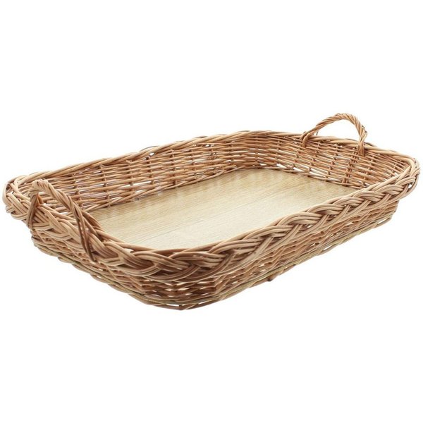 Dekoleidenschaft Tablett aus Weide, 50x35 cm groß, mit Griffen, Serviertablett, Korbtablett, Weide, rechteckig, Kaffeeetablett, Küchentablett, Tragetablett, Dek