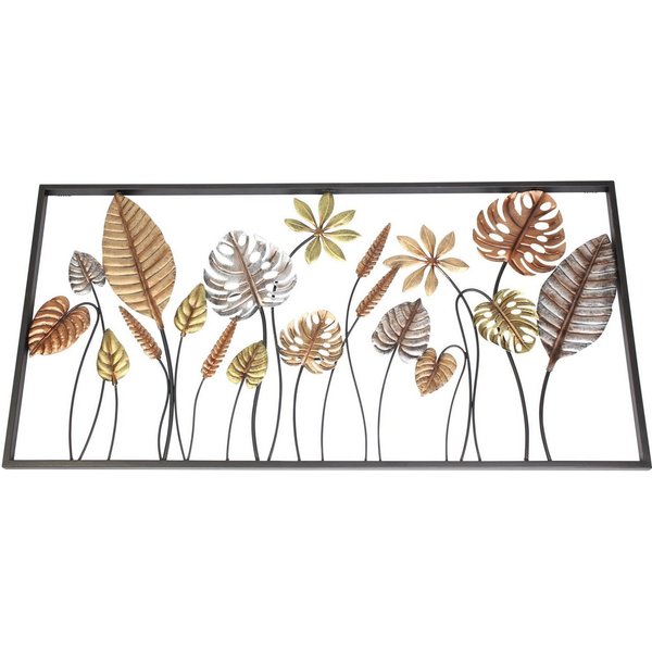 Dekoleidenschaft Wandbild "Blätter" aus Metall, 90x45 cm, in 3D Optik, Wanddeko, Wandschmuck, Blätter (1 St), Dekoobjekt, Metallbild, für Wohnzimmer Schlafzimme
