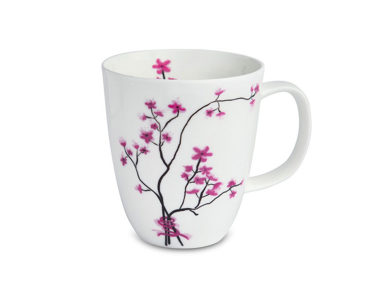 Dekomiro Teeservice TeaLogic Cherry Blossom 1 Tekanne 2L, 2 Becher 0,4L u. Stövchen (5-tlg), 2 Personen, Fine Bone China Porzellan, Teesevice mit Teekanne 2 Lit – Bild 3 von 3