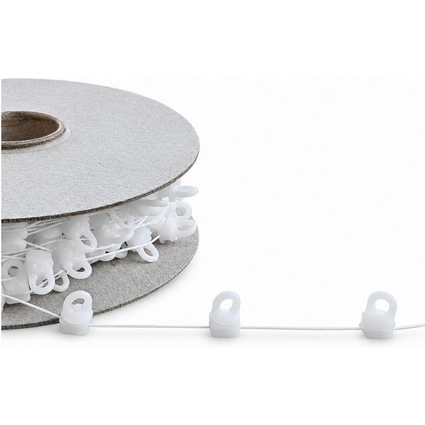 dekondo Gardinengleiter Gleiterkordel, Wellengleiterkordel, Gleiterband, Wave-System, mit 360° drehbaren Ösen, (13 Gleiter pro Meter, Meterware), Gleiterabstand