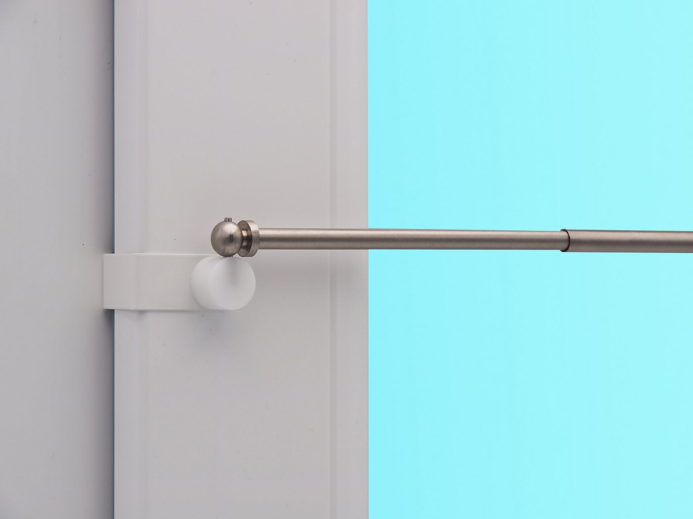 dekondo Gardinenstange Eleganz, ausziehbar, Fensterhaken klemmbar, nickel matt, inkl. Fensterhaken für einen Klemmbereich von 15-20 mm – Bild 3 von 5