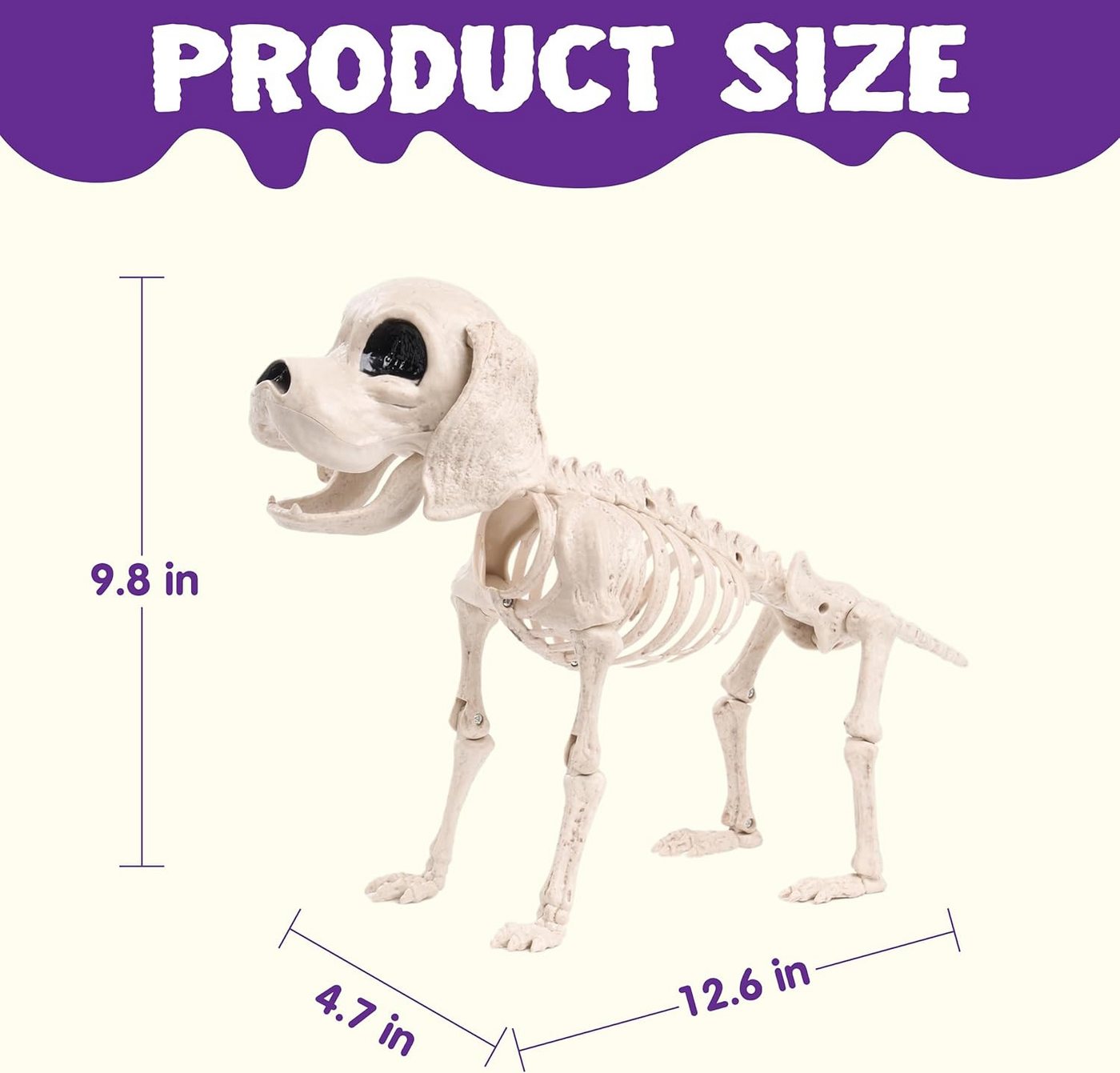JOYIN Dekoobjekt JOYIN Halloween Hund Skelett, bewegliche Gelenke, 24.8x32cm, Deko – Bild 3 von 5