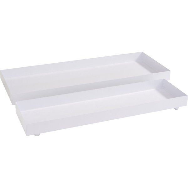 Dekotablett Metall-Tablett, rechteckig, 2er-Set weiß