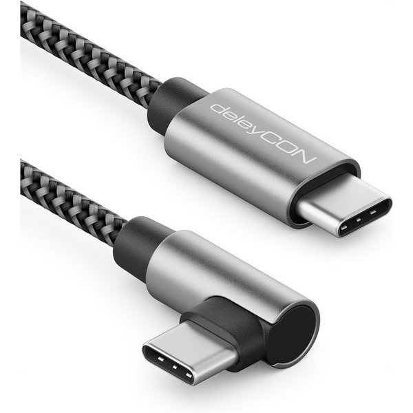 deleyCON deleyCON 0,5m USB C Kabel 1x 90° Gewinkelt PD3.0 (60W USB-Kabel